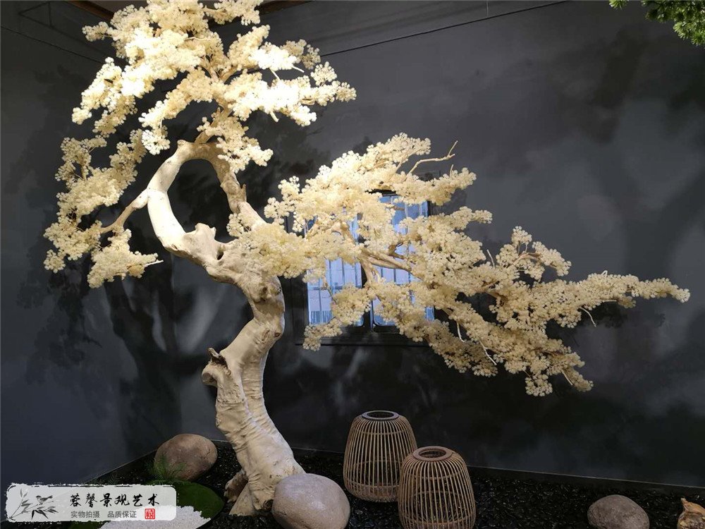 成都白色龍骨仿真松樹(shù)植物 (2)