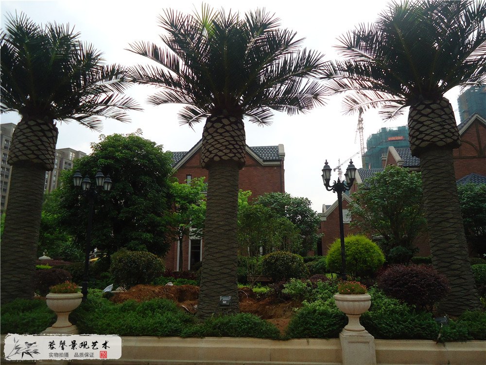 成都仿真玻璃鋼大樹綠化工程制作案例，福建龍旺地產(chǎn) (2)