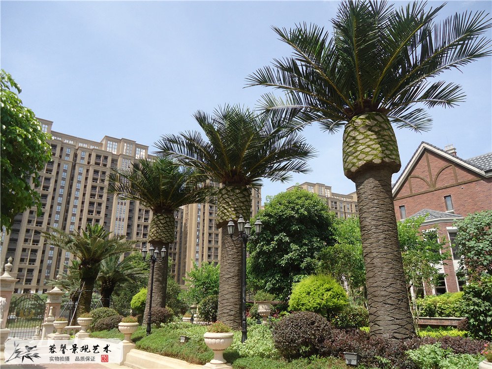 成都仿真玻璃鋼大樹綠化工程制作案例，福建龍旺地產(chǎn) (5)