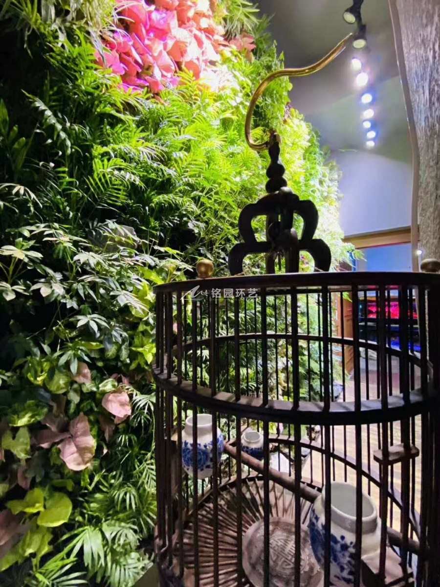 中式風格室內(nèi)植物墻